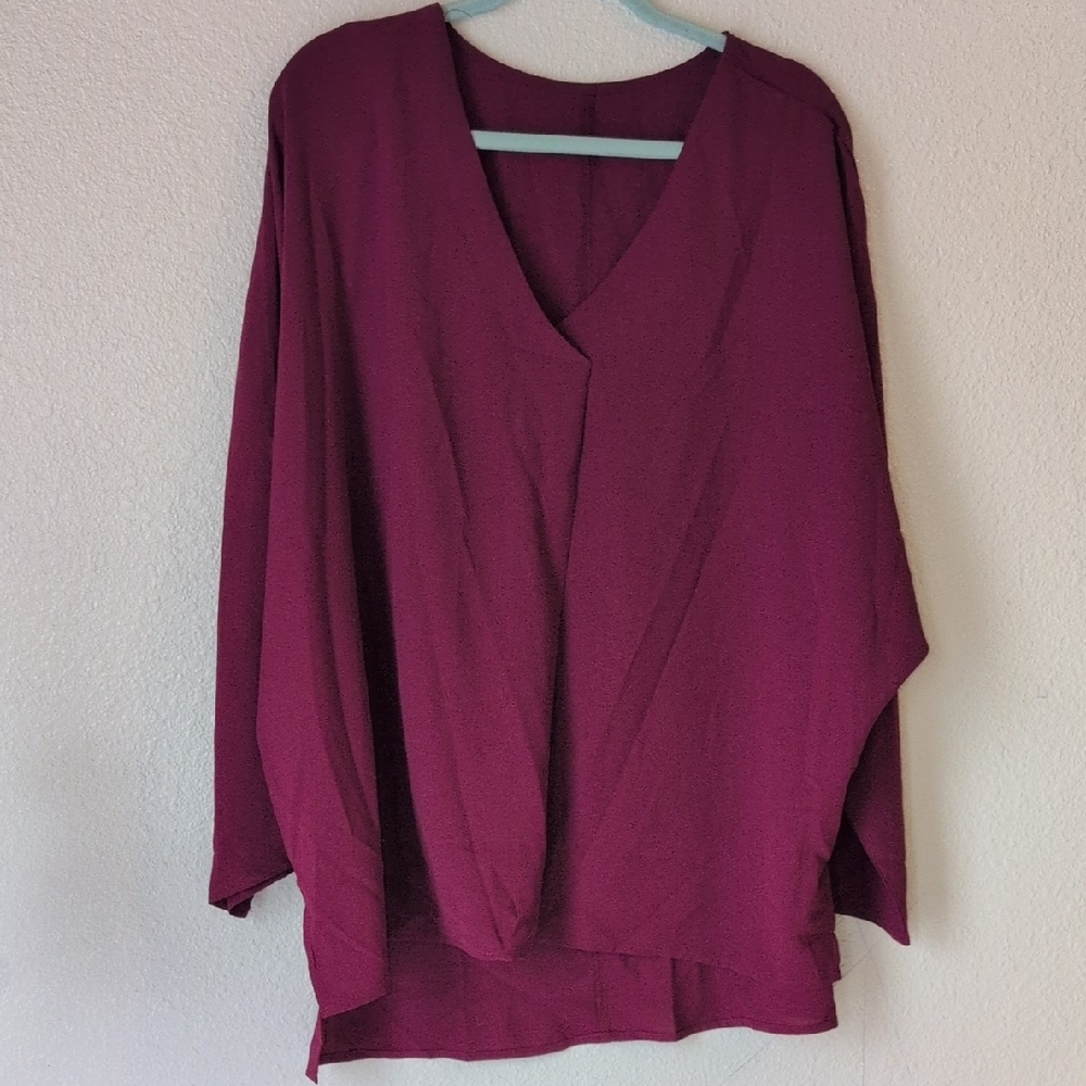 Elegant Women's V-Neck Top - Purple